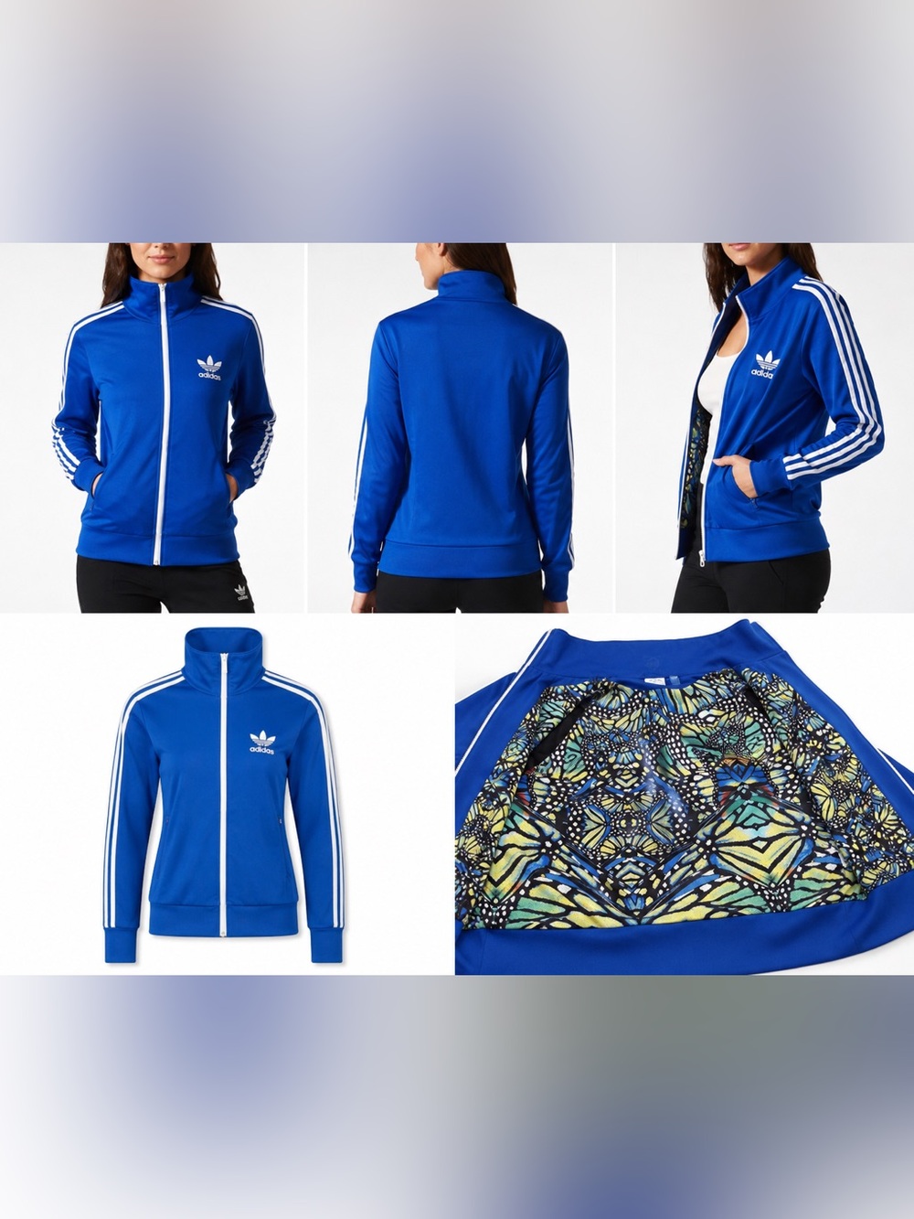 adidas Originals Europa Track Jacket – Blue/White Trefoil Full Zip – Sz Large